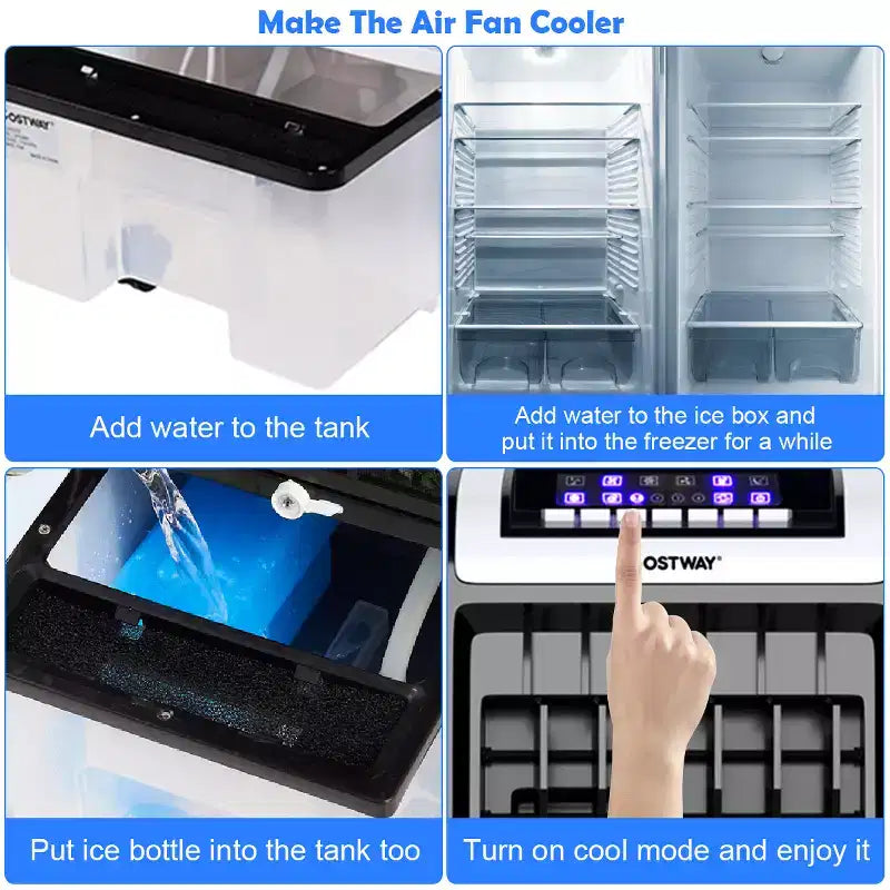 Ventilador enfriador portátil evaporativo Costway, anión humidificador con control remoto