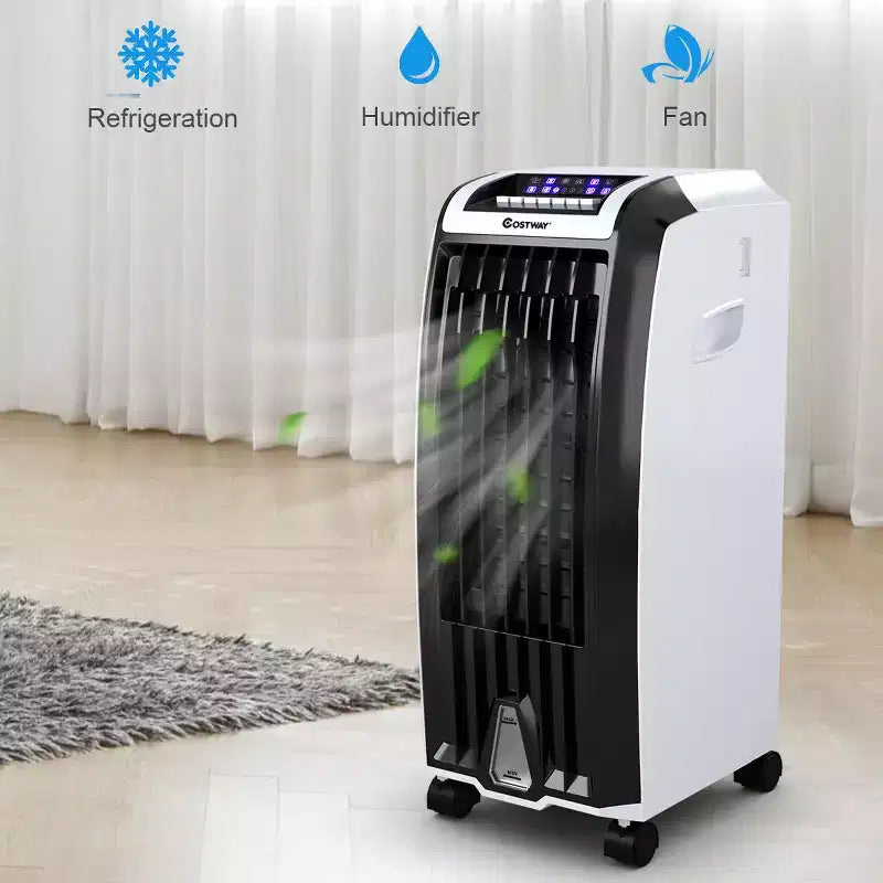 Ventilador enfriador portátil evaporativo Costway, anión humidificador con control remoto
