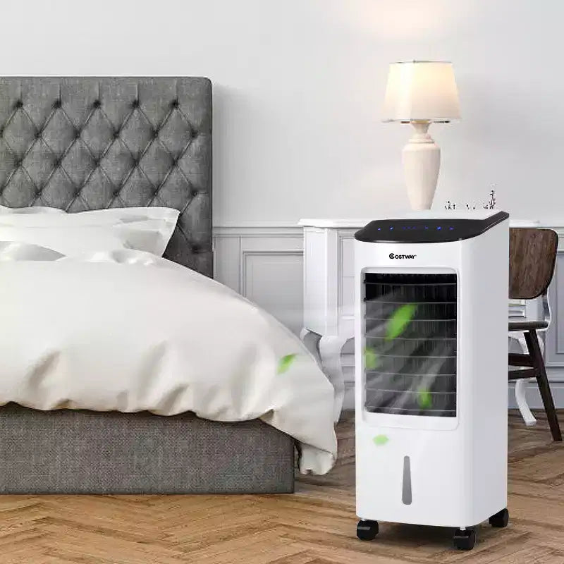 Enfriador de aire portátil por evaporación y humidificador Costway con ventilador, filtro y control remoto