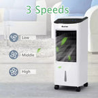 Enfriador de aire portátil por evaporación y humidificador Costway con ventilador, filtro y control remoto