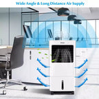 Ventilador enfriador de aire portátil evaporativo y humidificador Costway con control remoto y temporizador de 7.5 horas