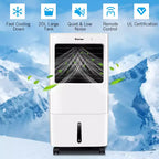 Ventilador enfriador de aire portátil evaporativo y humidificador Costway con control remoto y temporizador de 7.5 horas