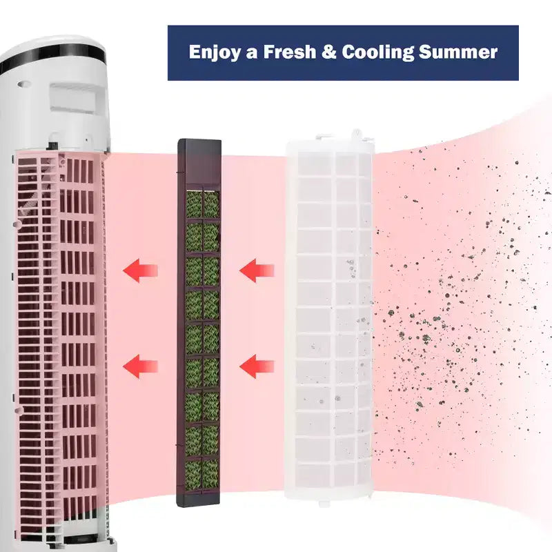 Costway Enfriador de Aire Evaporativo 3-en-1 Ventilador de Torre Portátil de 41'' Humidificador