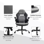 Silla de oficina ergonómica Vinsetto para gaming, estilo Racing, silla de escritorio ejecutiva con piel sintética, inclinación y ruedas giratorias, negra/gris
