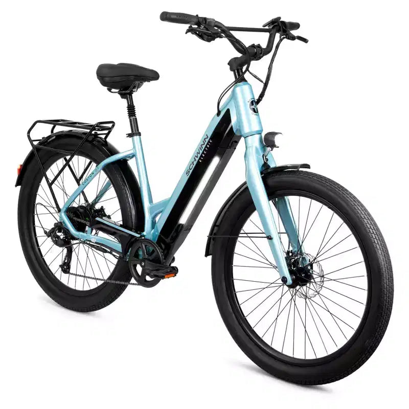 Bicicleta eléctrica híbrida Schwinn Adult Coston DX 27.5 de paso bajo