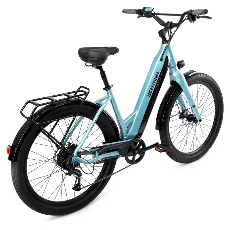Bicicleta eléctrica híbrida Schwinn Adult Coston DX 27.5 de paso bajo