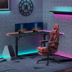 Vinsetto Silla de oficina para juegos de carreras, de cuero sintético con diseño de diamante, reclinable con respaldo alto y reposapiés, soporte lumbar, altura ajustable