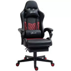 Vinsetto Silla de oficina para juegos de carreras, de cuero sintético con diseño de diamante, reclinable con respaldo alto y reposapiés, soporte lumbar, altura ajustable