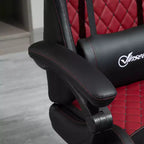 Vinsetto Silla de oficina para juegos de carreras, de cuero sintético con diseño de diamante, reclinable con respaldo alto y reposapiés, soporte lumbar, altura ajustable