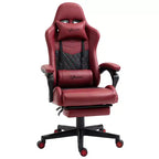 Vinsetto Silla de oficina para juegos de carreras, de cuero sintético con diseño de diamante, reclinable con respaldo alto y reposapiés, soporte lumbar, altura ajustable