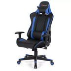 Silla reclinable de carreras Costway para videojuegos con masaje, soporte lumbar y reposacabezas, blanca/azul/rosa/roja