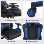 Silla reclinable de carreras Costway para videojuegos con masaje, soporte lumbar y reposacabezas, blanca/azul/rosa/roja