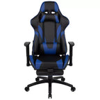 Sillón reclinable gamer de piel sintética BlackArc - Brazos pivotantes ajustables en altura, reposapiés extraíble, cojines para la cabeza y lumbares