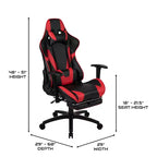 Sillón reclinable gamer de piel sintética BlackArc - Brazos pivotantes ajustables en altura, reposapiés extraíble, cojines para la cabeza y lumbares