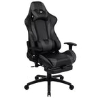 Sillón reclinable gamer de piel sintética BlackArc - Brazos pivotantes ajustables en altura, reposapiés extraíble, cojines para la cabeza y lumbares