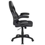 Sillón de oficina BlackArc Gaming con respaldo alto, tapicería de piel sintética, asiento giratorio de altura regulable y reposabrazos acolchados abatibles