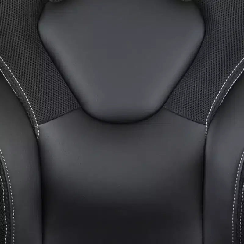Sillón de oficina BlackArc Gaming con respaldo alto, tapicería de piel sintética, asiento giratorio de altura regulable y reposabrazos acolchados abatibles