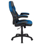 Sillón de oficina BlackArc Gaming con respaldo alto, tapicería de piel sintética, asiento giratorio de altura regulable y reposabrazos acolchados abatibles