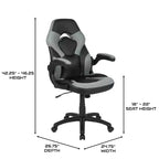 Sillón de oficina BlackArc Gaming con respaldo alto, tapicería de piel sintética, asiento giratorio de altura regulable y reposabrazos acolchados abatibles