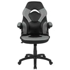 Sillón de oficina BlackArc Gaming con respaldo alto, tapicería de piel sintética, asiento giratorio de altura regulable y reposabrazos acolchados abatibles