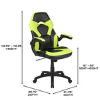 Sillón de oficina BlackArc Gaming con respaldo alto, tapicería de piel sintética, asiento giratorio de altura regulable y reposabrazos acolchados abatibles
