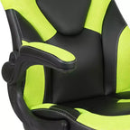 Sillón de oficina BlackArc Gaming con respaldo alto, tapicería de piel sintética, asiento giratorio de altura regulable y reposabrazos acolchados abatibles