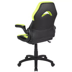 Sillón de oficina BlackArc Gaming con respaldo alto, tapicería de piel sintética, asiento giratorio de altura regulable y reposabrazos acolchados abatibles
