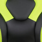 Sillón de oficina BlackArc Gaming con respaldo alto, tapicería de piel sintética, asiento giratorio de altura regulable y reposabrazos acolchados abatibles