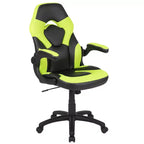 Sillón de oficina BlackArc Gaming con respaldo alto, tapicería de piel sintética, asiento giratorio de altura regulable y reposabrazos acolchados abatibles