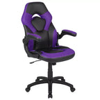 Sillón de oficina BlackArc Gaming con respaldo alto, tapicería de piel sintética, asiento giratorio de altura regulable y reposabrazos acolchados abatibles