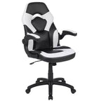 Sillón de oficina BlackArc Gaming con respaldo alto, tapicería de piel sintética, asiento giratorio de altura regulable y reposabrazos acolchados abatibles