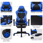 Sillón de masaje para juegos reclinable Costway Silla de oficina para ordenador con reposapiés Blanca/Azul/Rosa/Roja