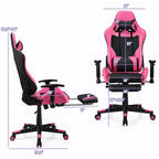 Sillón de masaje para juegos reclinable Costway Silla de oficina para ordenador con reposapiés Blanca/Azul/Rosa/Roja