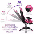 Sillón de masaje para juegos reclinable Costway Silla de oficina para ordenador con reposapiés Blanca/Azul/Rosa/Roja