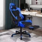 Sillón de masaje para juegos reclinable Costway Silla de oficina para ordenador con reposapiés Blanca/Azul/Rosa/Roja