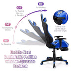 Sillón de masaje para juegos reclinable Costway Silla de oficina para ordenador con reposapiés Blanca/Azul/Rosa/Roja