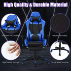 Sillón de masaje para juegos reclinable Costway Silla de oficina para ordenador con reposapiés Blanca/Azul/Rosa/Roja
