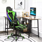 Silla gaming Costway ajustable giratoria de ordenador con luces LED dinámicas