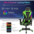 Silla gaming Costway ajustable giratoria de ordenador con luces LED dinámicas