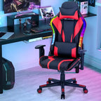 Silla gaming Costway ajustable giratoria de ordenador con luces LED dinámicas