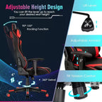 Silla gaming Costway ajustable giratoria de ordenador con luces LED dinámicas