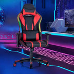 Silla gaming Costway ajustable giratoria de ordenador con luces LED dinámicas