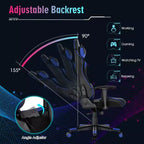 Silla gaming Costway ajustable giratoria de ordenador con luces LED dinámicas