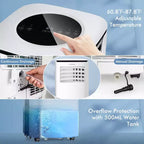 Costway Enfriador de Aire 6500 BTU (9000 BTU ASHRAE) 3 en 1 Aire Acondicionado Portátil con Ventilador y Deshumidificador