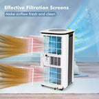 Costway Enfriador de Aire 6500 BTU (9000 BTU ASHRAE) 3 en 1 Aire Acondicionado Portátil con Ventilador y Deshumidificador