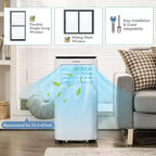 Costway Enfriador de Aire 6500 BTU (9000 BTU ASHRAE) 3 en 1 Aire Acondicionado Portátil con Ventilador y Deshumidificador