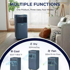 Costway Aire acondicionado portátil de 6000 BTU (10000 BTU ASHRAE) con control remoto, Enfriador de aire 3 en 1 con secado