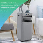 Costway Aire acondicionado portátil de 6000 BTU (10000 BTU ASHRAE) con control remoto, Enfriador de aire 3 en 1 con secado