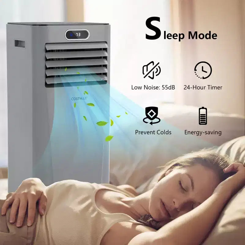 Costway Aire acondicionado portátil de 6000 BTU (10000 BTU ASHRAE) con control remoto, Enfriador de aire 3 en 1 con secado
