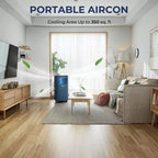 Costway Aire acondicionado portátil de 6000 BTU (10000 BTU ASHRAE) con control remoto, Enfriador de aire 3 en 1 con secado